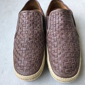 Sz 9 Cole Haan Leather Jute Slip Ons